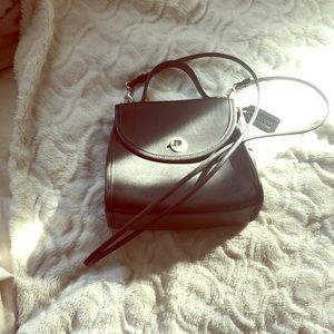 Black leather coach purse